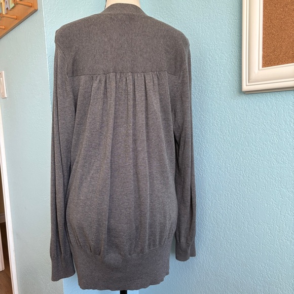 Banana Republic Gray Tie-Front Deep V Sweater Sz. XL (1) - Picture 7 of 11